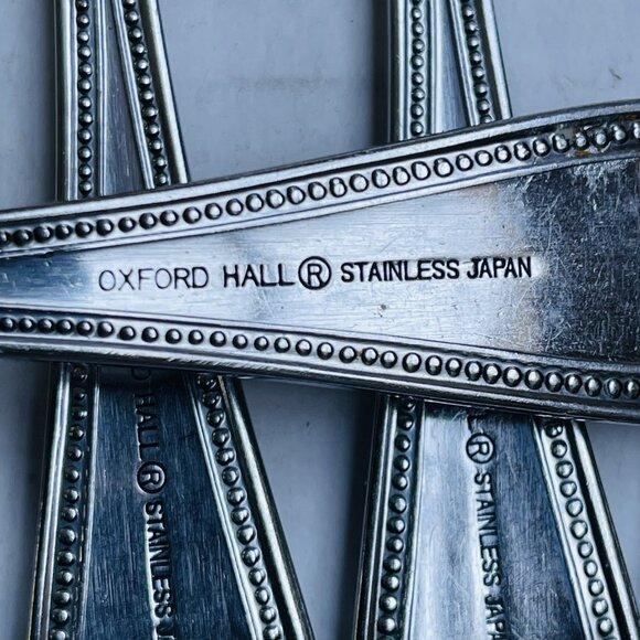 OXFORD HALL Stratton Stainless Flatware Beaded Edge Crafted in Japan Dinner Fork - Picture 4 of 8